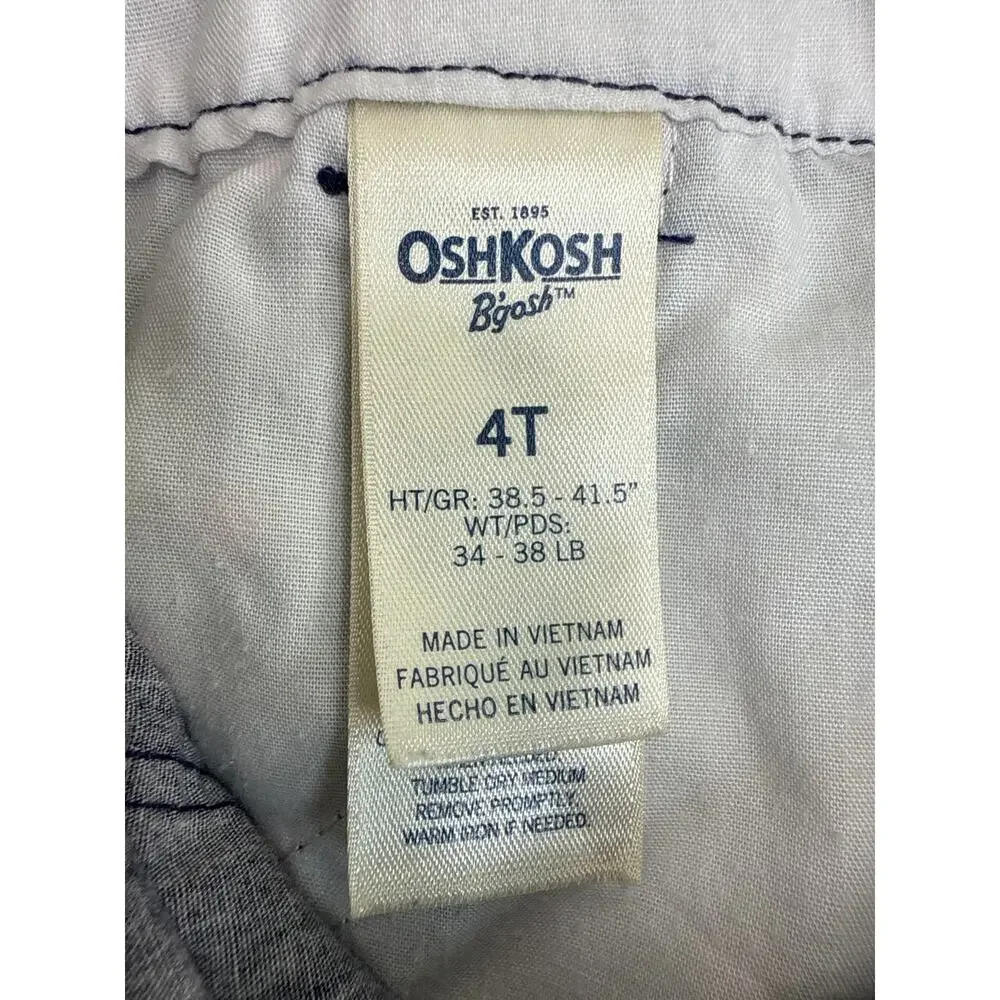 OshKosh B'Gosh Blue & Pink Polka Dot Bib Shorts Shortalls Vestbak Girls Size 4T